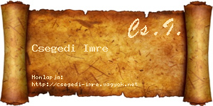 Csegedi Imre névjegykártya